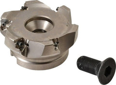 Seco - 6 Inserts, 4" Cut Diam, 1-1/2" Arbor Diam, 0.295" Max Depth of Cut, Indexable Square-Shoulder Face Mill - 0/90° Lead Angle, 1.97" High, XNEX 0806.. Insert Compatibility, Through Coolant, Series Square 6 - Exact Tooling