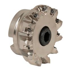 Seco - 11 Inserts, 4" Cut Diam, 1-1/2" Arbor Diam, 0.295" Max Depth of Cut, Indexable Square-Shoulder Face Mill - 0/90° Lead Angle, 1.97" High, XNEX 0806.. Insert Compatibility, Through Coolant, Series Square 6 - Exact Tooling