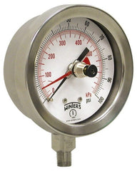 Winters - 2-1/2" Dial, 1/4 Thread, 0-60 Scale Range, Pressure Gauge - Lower Connection Mount, Accurate to 1% of Scale - Exact Tooling