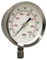 Winters - 4" Dial, 1/4 Thread, 30-0-60 Scale Range, Pressure Gauge - Lower Connection Mount, Accurate to 1% of Scale - Exact Tooling