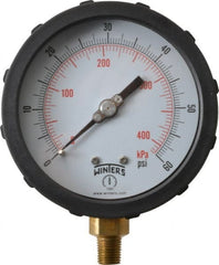 Winters - 4" Dial, 1/4 Thread, 0-60 Scale Range, Pressure Gauge - Lower Connection Mount, Accurate to 1% of Scale - Exact Tooling