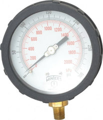 Winters - 4" Dial, 1/4 Thread, 0-300 Scale Range, Pressure Gauge - Lower Connection Mount, Accurate to 1% of Scale - Exact Tooling