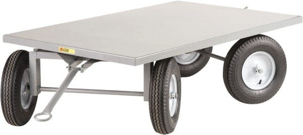 Little Giant - 2,000 Lb Capacity Steel Tracking Trailer - Steel Deck, 36" OAW, Mold On Rubber Casters - Exact Tooling