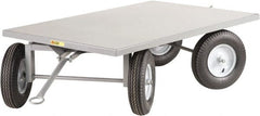 Little Giant - 2,000 Lb Capacity Steel Tracking Trailer - Steel Deck, 36" OAW, Mold On Rubber Casters - Exact Tooling