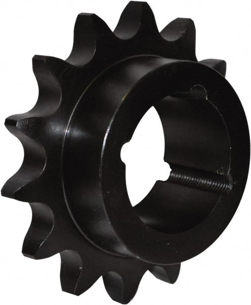 U.S. Tsubaki - 19 Teeth, 1" Chain Pitch, Chain Size 80, Taper Lock Sprocket - 2-1/8" Bore Diam, 6.59" Outside Diam - Exact Tooling