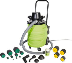 Greenlee - 12 Gal Plastic Tank, Electric Powered Power Fishing Blower/Wet/Dry Vacuum System - 120 Volt, 11.8 Amps, 15' Hose Fitting, Washable Stainless Steel, Accessories Included - Exact Tooling