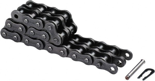 U.S. Tsubaki - 1" Pitch, ANSI 80, Solid Roller Chain - Chain No. 80, 34,341 Lb. Capacity, 5/8" Roller Diam, 5/8" Roller Width - Exact Tooling