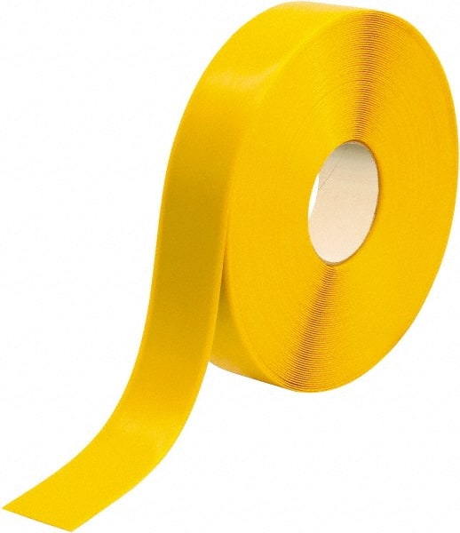 PRO-SAFE - Yellow Solid Color PVC Tape - 2" Wide x 100' Long x 50 mil Thick, General Traffic - Exact Tooling