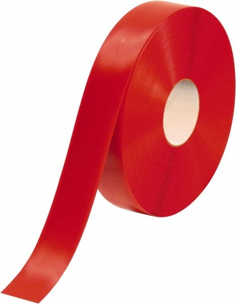 PRO-SAFE - Red Solid Color PVC Tape - 2" Wide x 100' Long x 50 mil Thick, General Traffic - Exact Tooling