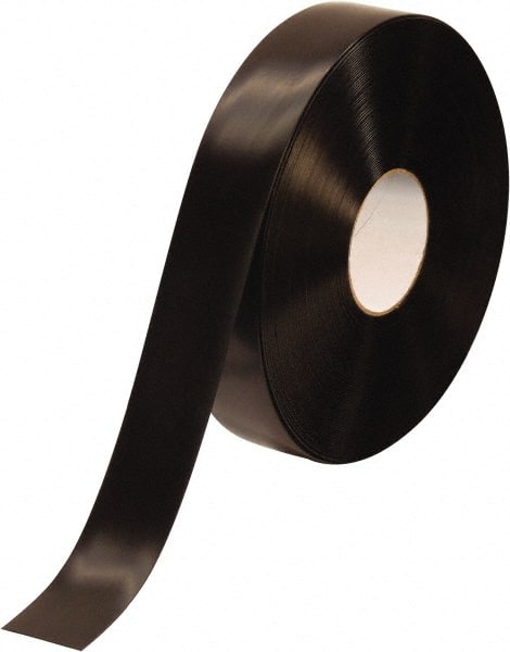 PRO-SAFE - Black Solid Color PVC Tape - 2" Wide x 100' Long x 50 mil Thick, General Traffic - Exact Tooling