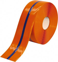 PRO-SAFE - Orange & Blue Striped PVC Tape - 4" Wide x 100' Long x 50 mil Thick, General Traffic - Exact Tooling