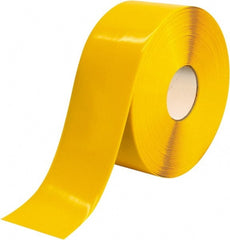 PRO-SAFE - Yellow Solid Color PVC Tape - 4" Wide x 100' Long x 50 mil Thick, General Traffic - Exact Tooling