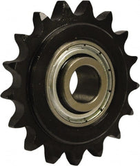 U.S. Tsubaki - 15 Tooth, 3.21" Outside Diam, Carbon Steel, Chain Idler Sprocket - Chain Size 50, 0.638" Bore Diam - Exact Tooling