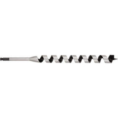 Irwin - 1-1/4", 7/16" Diam Hex Shank, 17" Overall Length with 15" Twist, Ship Auger Bit - Exact Tooling