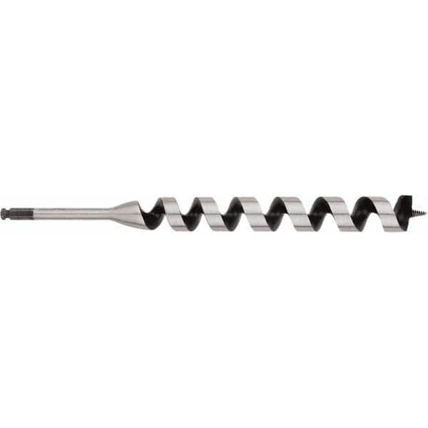 Irwin - 1-3/8", 3/8" Diam Hex Shank, 17" Overall Length with 15" Twist, Ship Auger Bit - Exact Tooling