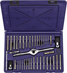 Irwin - 3 & 4 Flute, Plug, Bright Finish, Carbon Steel Tap Set - Right Hand Cut - Exact Tooling