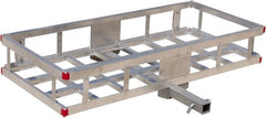 Erickson Manufacturing - Aluminum Cargo Carrier - 22-1/2" Wide x 49" Long, Silver, For Use with 2" Receivers - Exact Tooling