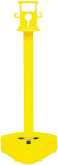 PRO-SAFE - 46-1/2" High, 3" Pole Diam, Warning Post - 55-1/4" Base Diam, Triangle Plastic Base, Yellow Plastic Post, For Outdoor Use - Exact Tooling