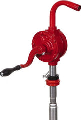 PRO-LUBE - Oil & Fuel Lubrication 0.07 Gal/Turn Flow Cast Iron Rotary Hand Pump - For 15 to 55 Gal Container - Exact Tooling