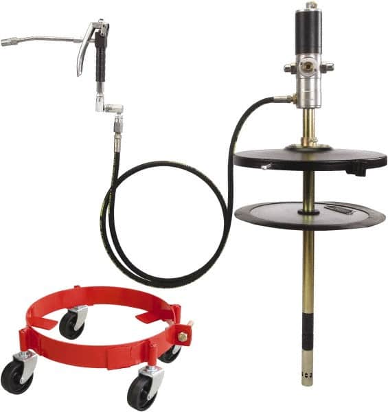PRO-LUBE - Grease Lubrication 38.8 oz/min Flow Aluminum & Steel Air-Operated Pump - For 120 Lb Container - Exact Tooling