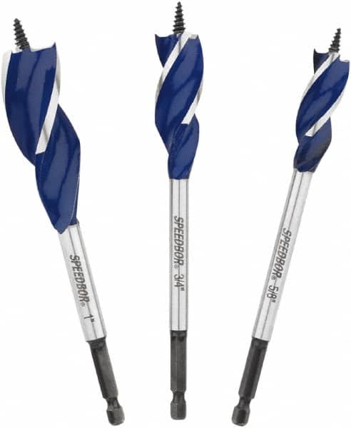 Irwin - 5/8 to 1", High Speed Steel Spade Drill Bit Set - Exact Tooling