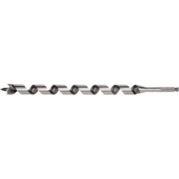 Irwin - 11/16", 7/16" Diam Hex Shank, 24" Overall Length with 21" Twist, Utility Auger Bit - Exact Tooling