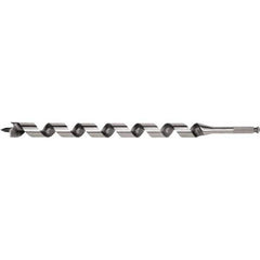 Irwin - 11/16", 7/16" Diam Hex Shank, 24" Overall Length with 21" Twist, Utility Auger Bit - Exact Tooling
