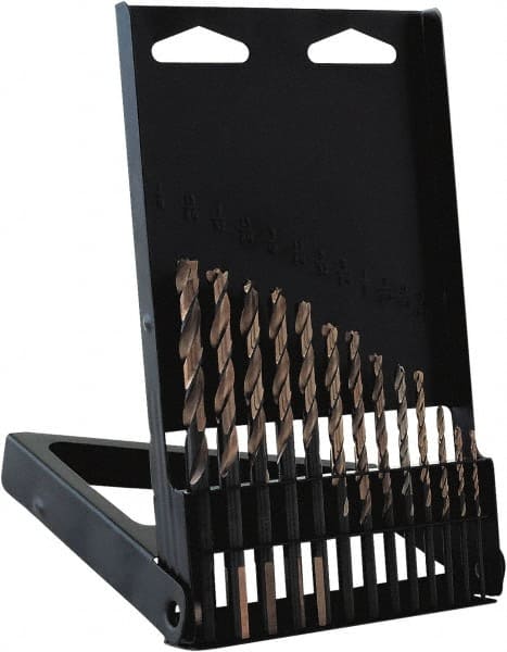 Irwin - 1/16 to 1/4", Gold Finish, High Speed Steel Jobber Length Drill Bit Set - Exact Tooling