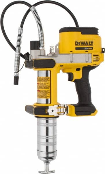 DeWALT - 10,000 Max psi, Flexible Battery-Operated Grease Gun - 16 oz Capacity, Bulk & Cartridge Fill, Includes Shoulder Strap - Exact Tooling