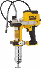 DeWALT - 10,000 Max psi, Flexible Battery-Operated Grease Gun - 16 oz Capacity, Bulk & Cartridge Fill, Includes Shoulder Strap - Exact Tooling