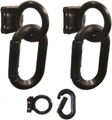 PRO-SAFE - 1-1/2" High x 4" Long x 1-1/4" Wide Barrier Magnet Carabiner Kit - Matte Finish, Black, Use with Plastic Chain - Exact Tooling