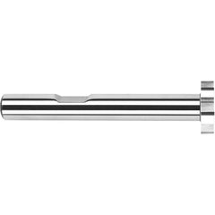 Harvey Tool - 1" Cut Diam, 3/8" Cut Width, 1/2" Shank, Straight-Tooth Woodruff Keyseat Cutter - Exact Tooling