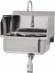 SANI-LAV - 17" Long x 14" Wide Inside, 1 Compartment, Grade 304 Stainless Steel Hands Free Hand Sink - 18 Gauge, 19" Long x 18" Wide x 21" High Outside, 7" Deep - Exact Tooling