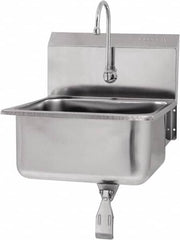 SANI-LAV - 19" Long x 16" Wide Inside, 1 Compartment, Grade 304 Stainless Steel Hands Free Hand Sink - 18 Gauge, 21" Long x 20" Wide x 24" High Outside, 10" Deep - Exact Tooling