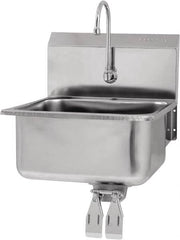 SANI-LAV - 19" Long x 16" Wide Inside, 1 Compartment, Grade 304 Stainless Steel Hands Free Hand Sink - 18 Gauge, 21" Long x 20" Wide x 24" High Outside, 10" Deep - Exact Tooling