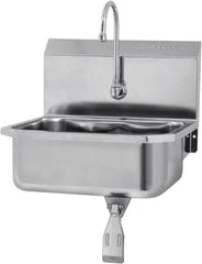 SANI-LAV - 17" Long x 14" Wide Inside, 1 Compartment, Grade 304 Stainless Steel Hands Free Hand Sink - 18 Gauge, 19" Long x 18" Wide x 21" High Outside, 7" Deep - Exact Tooling