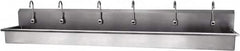 SANI-LAV - 117" Long x 16-1/2" Wide Inside, 1 Compartment, Grade 304 Stainless Steel Hands Free Hand Sink - 16 Gauge, 120" Long x 20" Wide x 18" High Outside, 8" Deep - Exact Tooling