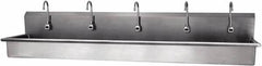 SANI-LAV - 97" Long x 16-1/2" Wide Inside, 1 Compartment, Grade 304 Stainless Steel Hands Free Hand Sink - 16 Gauge, 100" Long x 20" Wide x 18" High Outside, 8" Deep - Exact Tooling