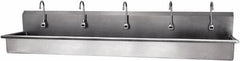 SANI-LAV - 97" Long x 16-1/2" Wide Inside, 1 Compartment, Grade 304 Stainless Steel Hands Free Hand Sink - 16 Gauge, 100" Long x 20" Wide x 18" High Outside, 8" Deep - Exact Tooling