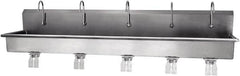 SANI-LAV - 97" Long x 16-1/2" Wide Inside, 1 Compartment, Grade 304 Stainless Steel Hands Free Hand Sink - 16 Gauge, 100" Long x 20" Wide x 18" High Outside, 8" Deep - Exact Tooling
