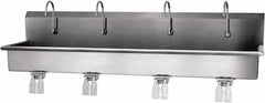 SANI-LAV - 77" Long x 16-1/2" Wide Inside, 1 Compartment, Grade 304 Stainless Steel Hands Free Hand Sink - 16 Gauge, 80" Long x 20" Wide x 18" High Outside, 8" Deep - Exact Tooling