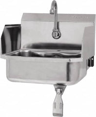 SANI-LAV - 14" Long x 11" Wide Inside, 1 Compartment, Grade 304 Stainless Steel Hands Free Hand Sink - 18 Gauge, 16" Long x 15-1/4" Wide x 16" High Outside, 5" Deep - Exact Tooling