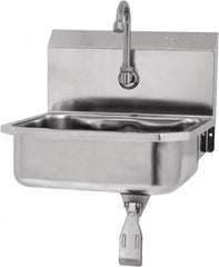 SANI-LAV - 14" Long x 11" Wide Inside, 1 Compartment, Grade 304 Stainless Steel Hands Free Hand Sink - 18 Gauge, 16" Long x 15-1/4" Wide x 16" High Outside, 5" Deep - Exact Tooling
