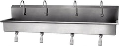 SANI-LAV - 77" Long x 16-1/2" Wide Inside, 1 Compartment, Grade 304 Stainless Steel Hands Free Hand Sink - 16 Gauge, 80" Long x 20" Wide x 18" High Outside, 8" Deep - Exact Tooling