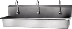 SANI-LAV - 57" Long x 16-1/2" Wide Inside, 1 Compartment, Grade 304 Stainless Steel Hands Free Hand Sink - 16 Gauge, 60" Long x 20" Wide x 18" High Outside, 8" Deep - Exact Tooling