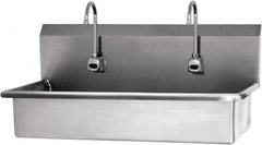 SANI-LAV - 57" Long x 16-1/2" Wide Inside, 1 Compartment, Grade 304 Stainless Steel Hands Free Hand Sink - 16 Gauge, 40" Long x 20" Wide x 18" High Outside, 8" Deep - Exact Tooling