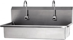 SANI-LAV - 37" Long x 16-1/2" Wide Inside, 1 Compartment, Grade 304 Stainless Steel Hands Free Hand Sink - 16 Gauge, 40" Long x 20" Wide x 18" High Outside, 8" Deep - Exact Tooling