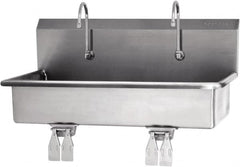 SANI-LAV - 37" Long x 16-1/2" Wide Inside, 1 Compartment, Grade 304 Stainless Steel Hands Free Hand Sink - 16 Gauge, 40" Long x 20" Wide x 18" High Outside, 8" Deep - Exact Tooling
