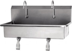 SANI-LAV - 37" Long x 16-1/2" Wide Inside, 1 Compartment, Grade 304 Stainless Steel Hands Free Hand Sink - 16 Gauge, 40" Long x 20" Wide x 18" High Outside, 8" Deep - Exact Tooling