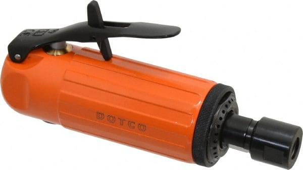 Dotco - 1/4" Collet, Straight Handle, Air Straight Die Grinder - 25,000 RPM, Front Exhaust, 30 CFM, 0.6 hp, 90 psi, 1/4" Inlet - Exact Tooling